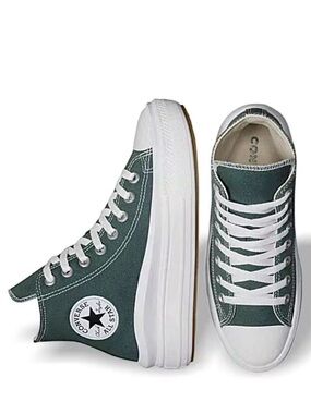 Converse Women’s High Top Sneakers - Dark Green & White